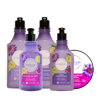 Combo Maracujá: Shampoo, Condicionador, Máscara, Óleo em Gel e Creme para Pentear